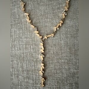 Banana Republic Gold-Tone Y Necklace with Crystal Drops